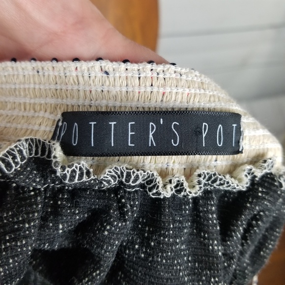 Anthropologie Potters Pot Abstract Mini Skirt Size XL Black & White - Picture 7 of 10